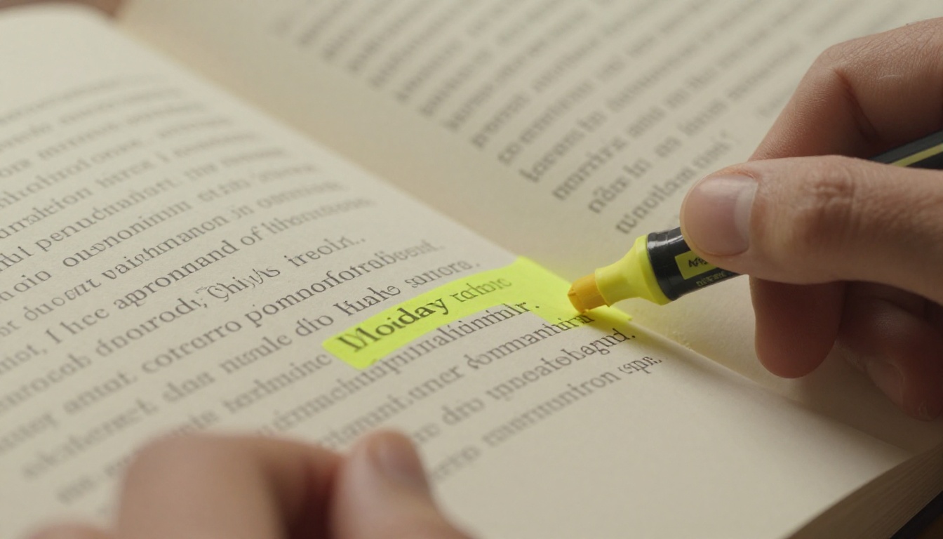 Close-up of hands annotating a printed legal contract with a highlighter