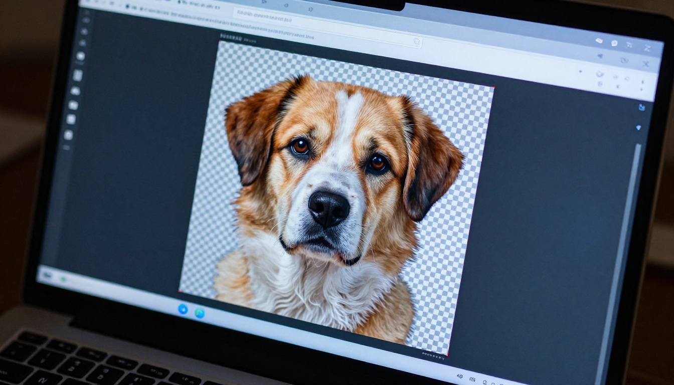 AI background removal interface showing transparent checkerboard result with accurate edge detection AI background removal interface showing transparent checkerboard result with accurate edge detection