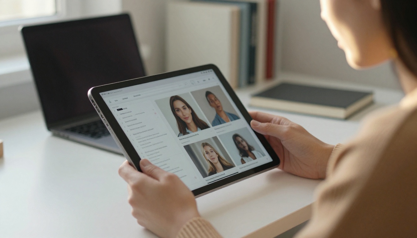 AI professional using multimodal AI on tablet