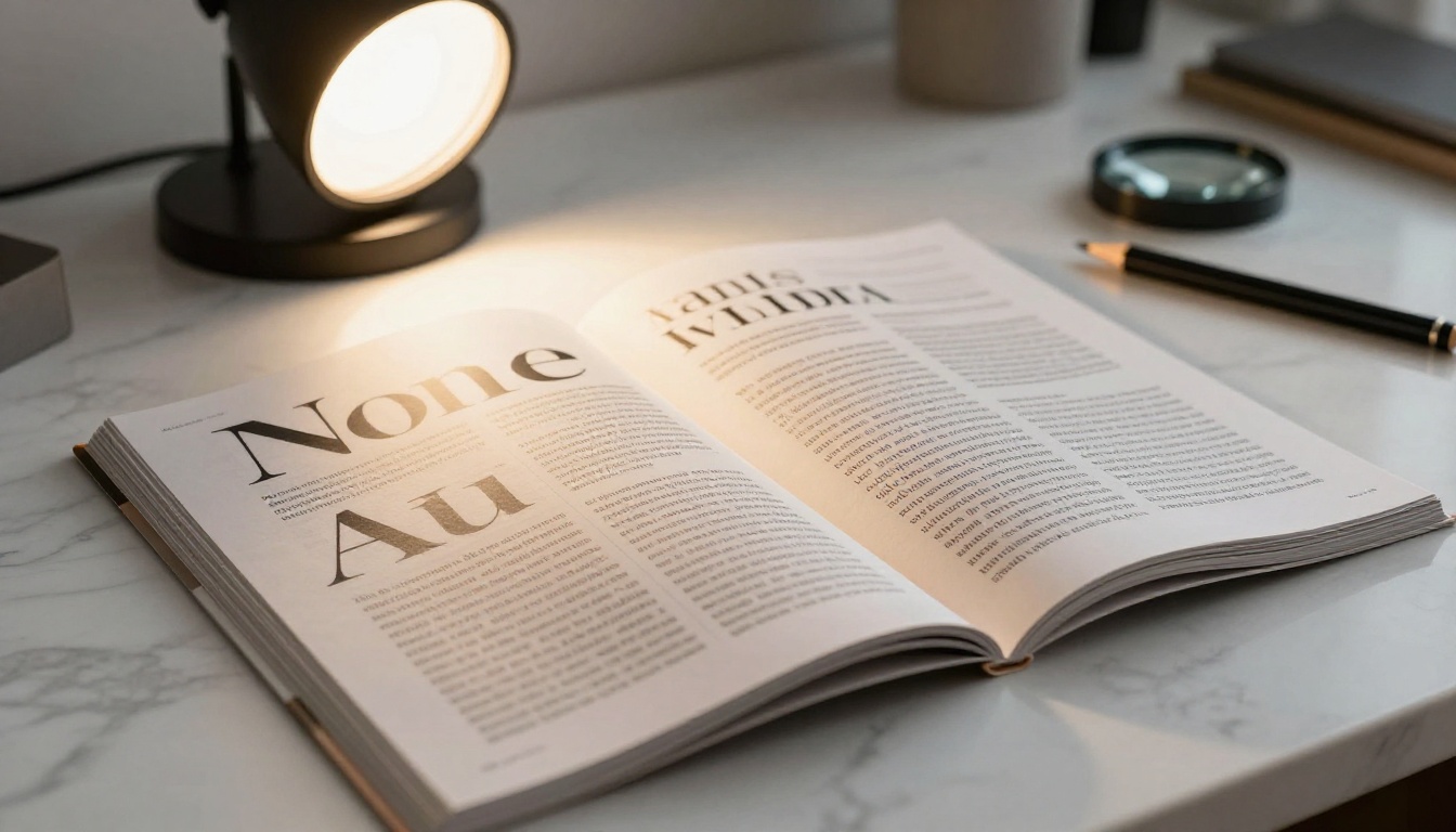 Close-up of high-quality printed magazine typography showing the typographic result worth achieving