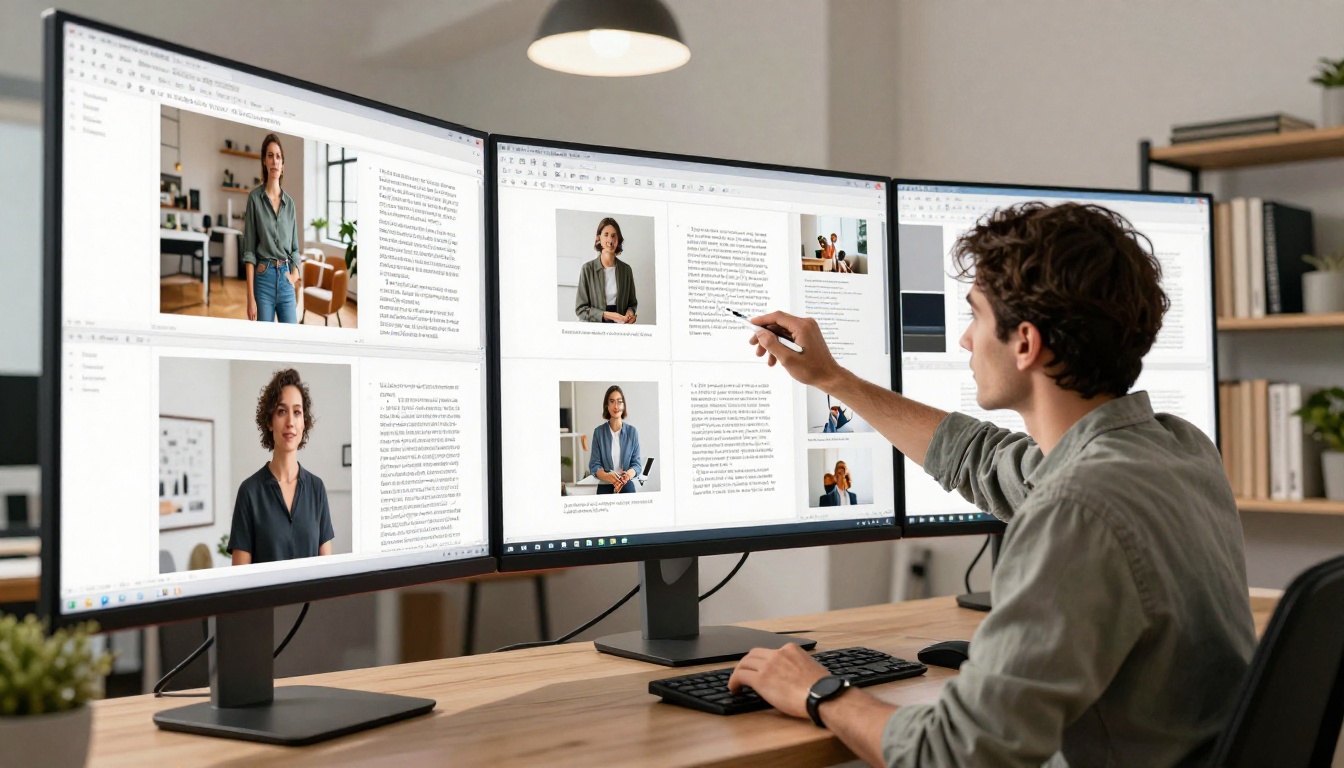 Graphic designer analyzing large images embedded in a PDF document