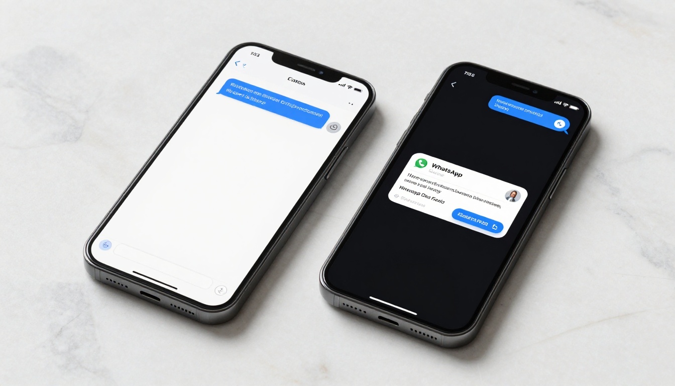 Two smartphones side by side showing a broken link vs a working WhatsApp preview card