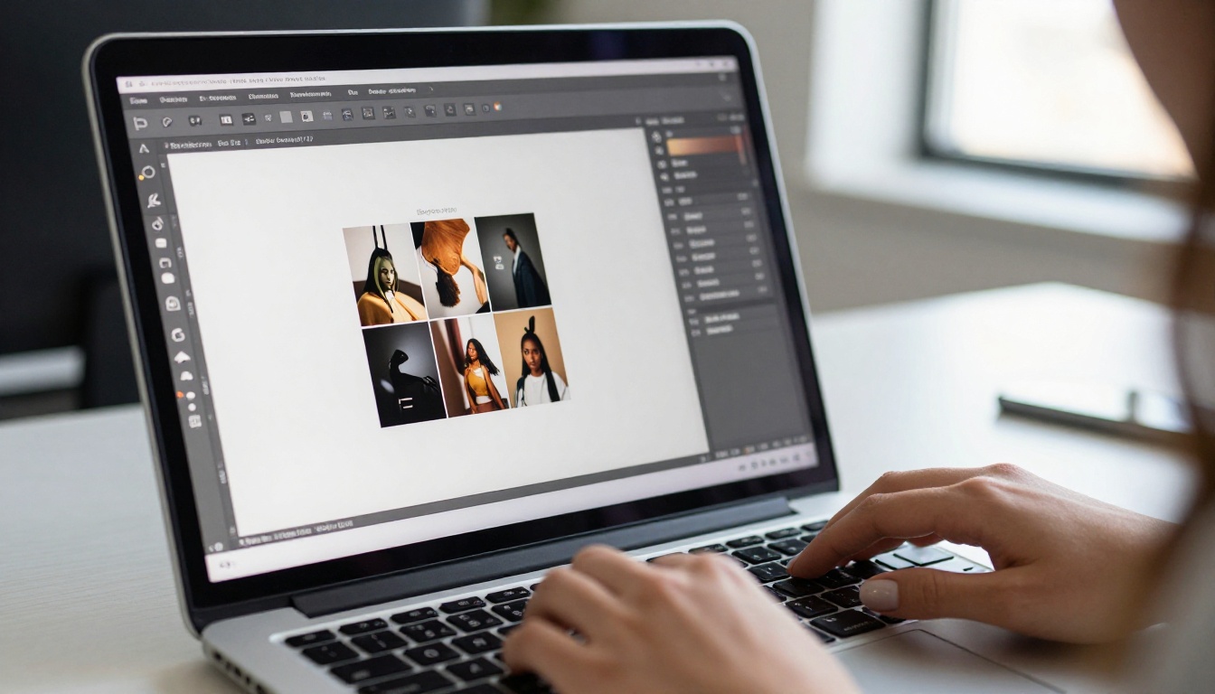 PDF document editor showing image properties settings on a laptop screen PDF document editor showing image properties settings on a laptop screen