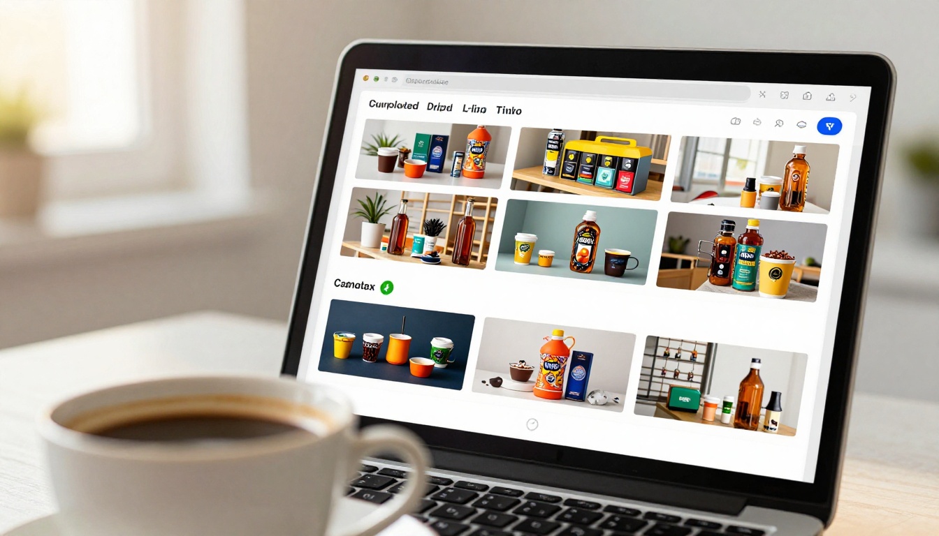 Laptop screen showing a completed digital flipbook with all images rendered perfectly and a coffee cup nearby Laptop screen showing a completed digital flipbook with all images rendered perfectly and a coffee cup nearby