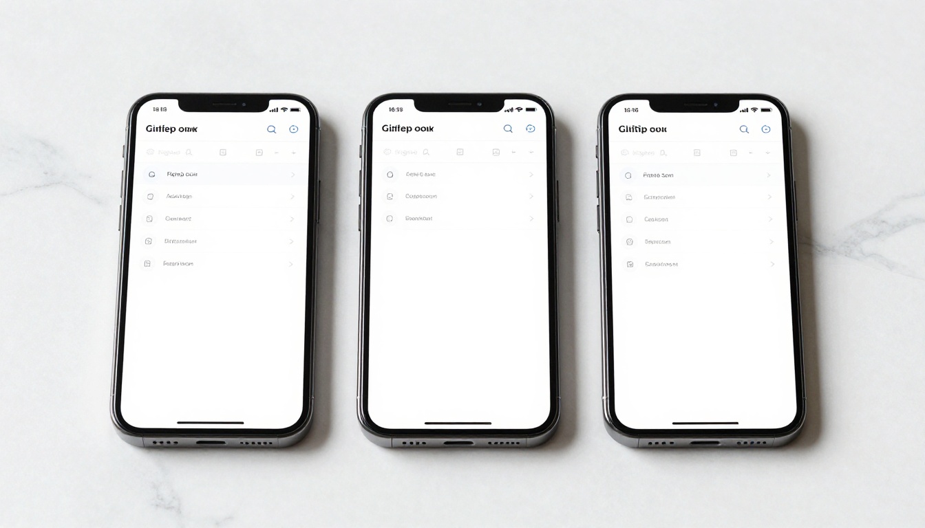 Three smartphones side by side showing the same flipbook in different mobile browsers