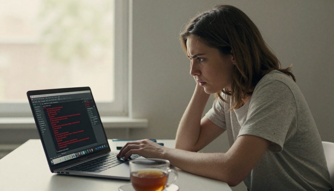 Developer looking at browser developer console showing red security policy error messages