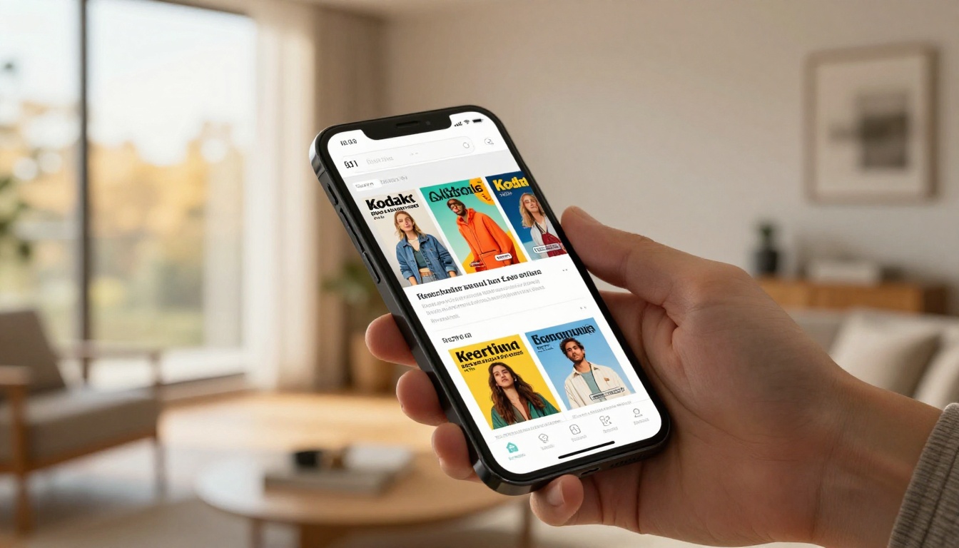 Person holding smartphone showing a flipbook successfully embedded on a clean mobile website