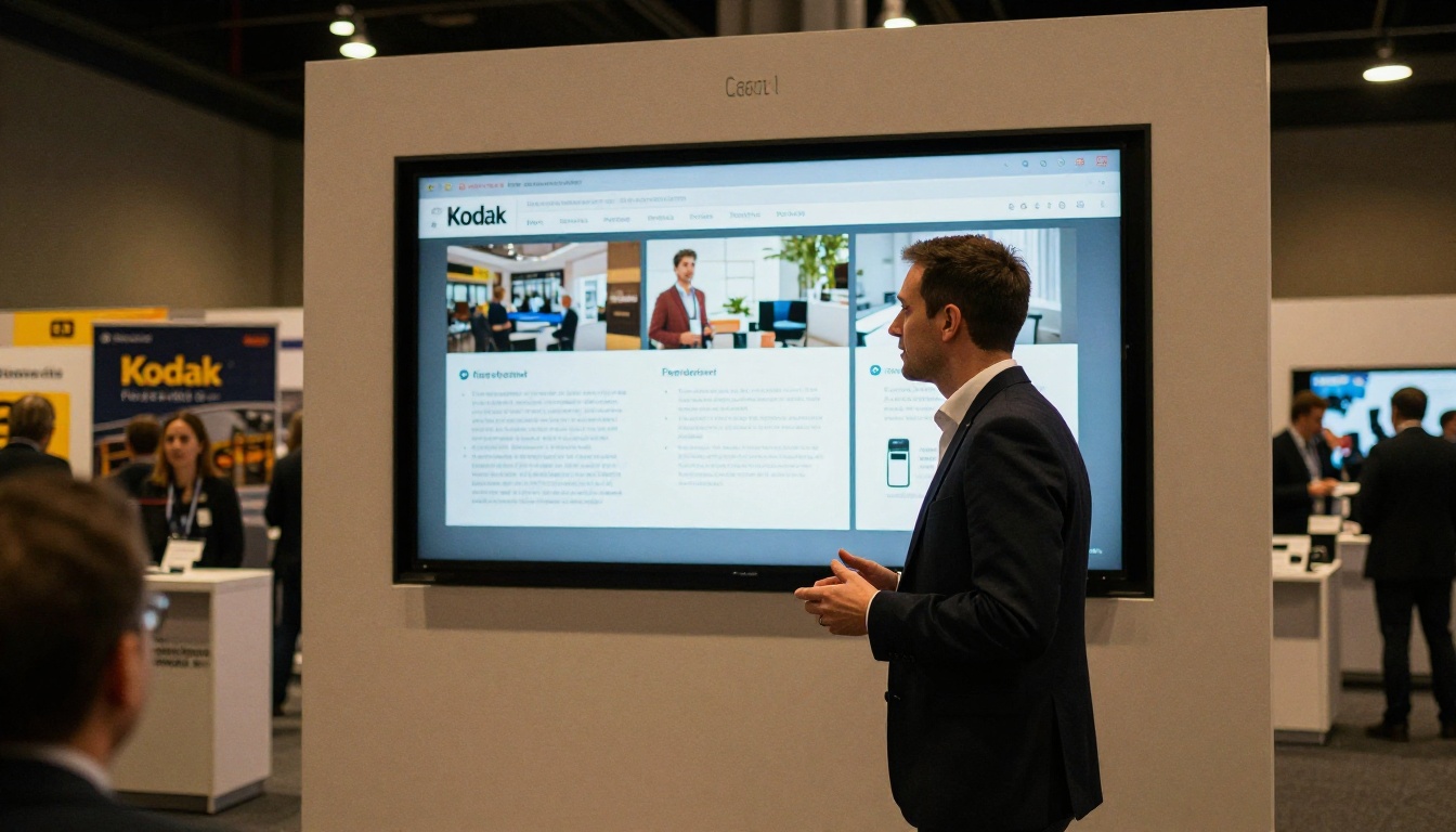 Trade show presenter with digital product catalog