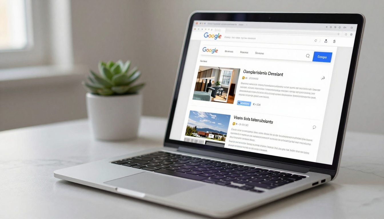Google Search results showing a digital flipbook indexed in organic listings on a laptop screen Google Search results showing a digital flipbook indexed in organic listings on a laptop screen