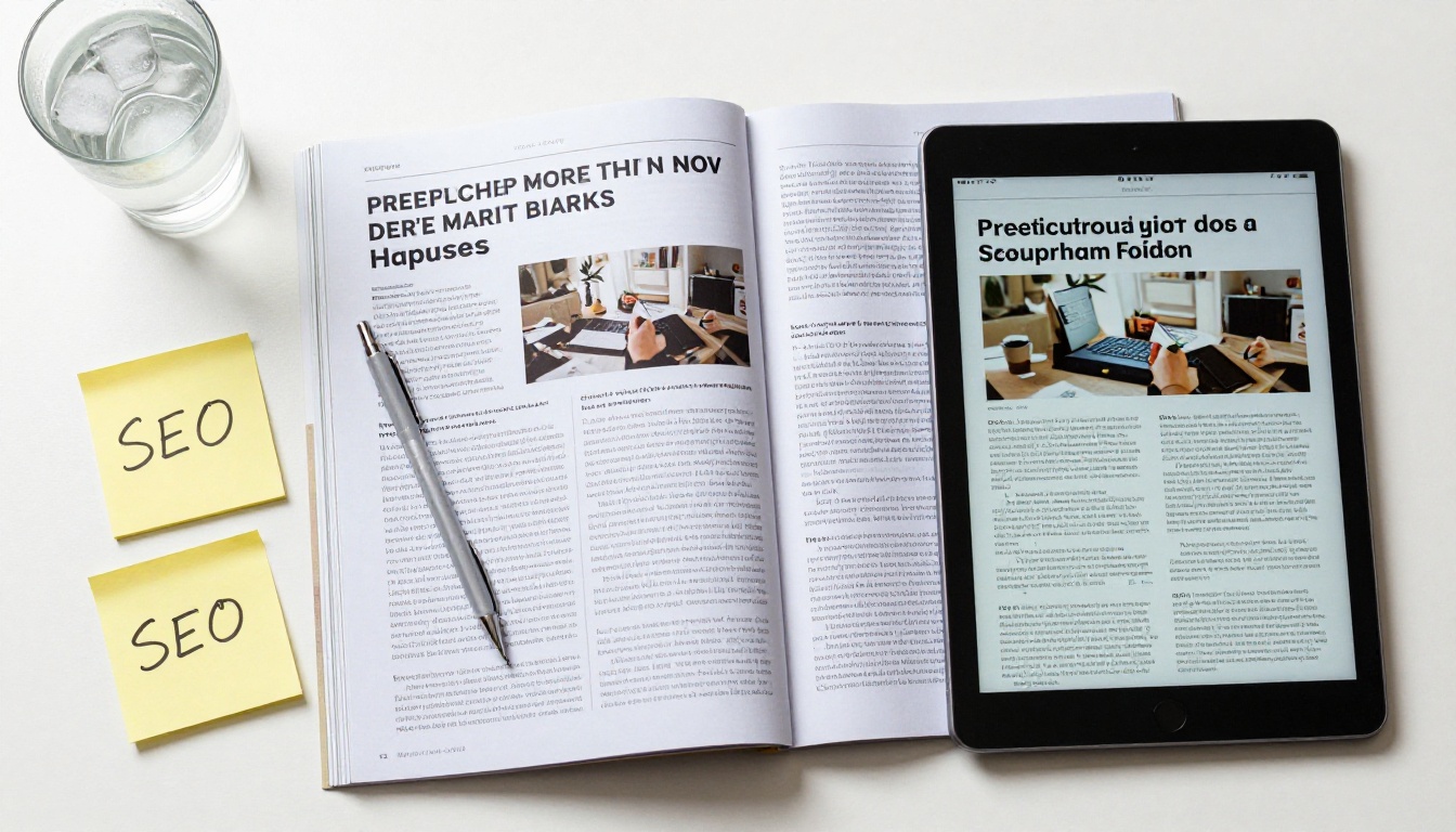 Aerial flat-lay of a print magazine beside an iPad displaying the same content as an interactive digital flipbook