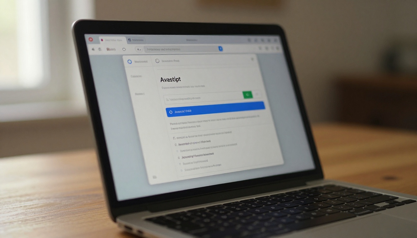 Safari browser security and JavaScript settings visible on a MacBook screen