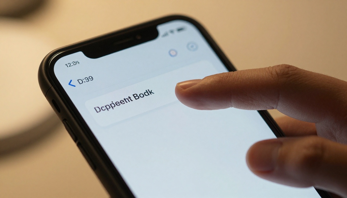 Smartphone screen showing an unknown flipbook link notification with a hesitant thumb hovering above it Smartphone screen showing an unknown flipbook link notification with a hesitant thumb hovering above it