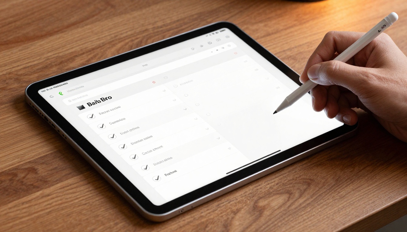 iPad showing comparison table on wooden desk iPad showing comparison table on wooden desk