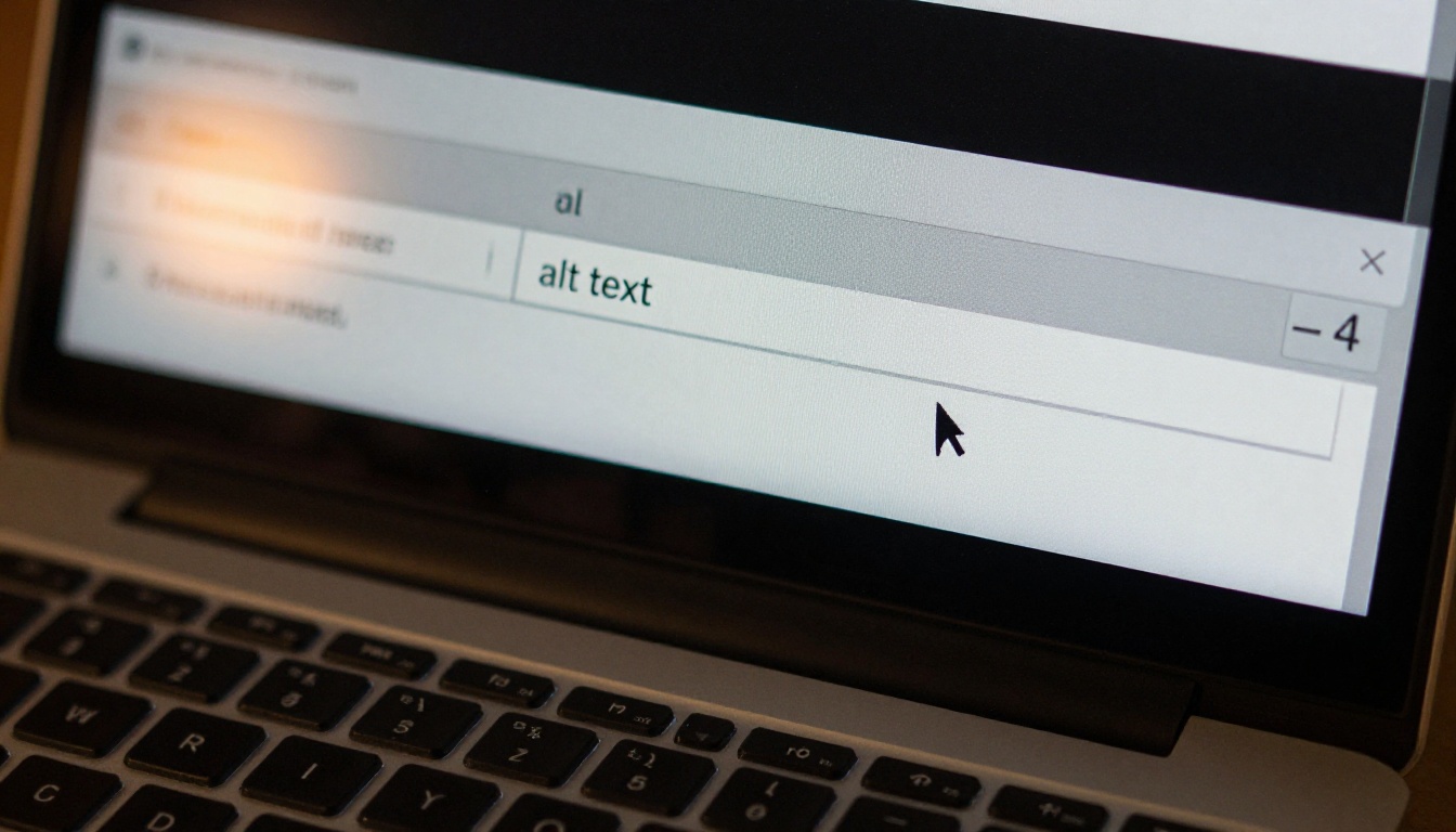 Macro close-up of alt text input field in a document editor