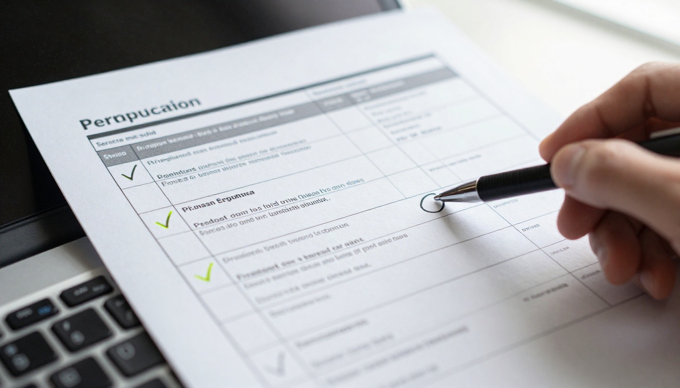 Pricing sheet document with pen choosing a tier
