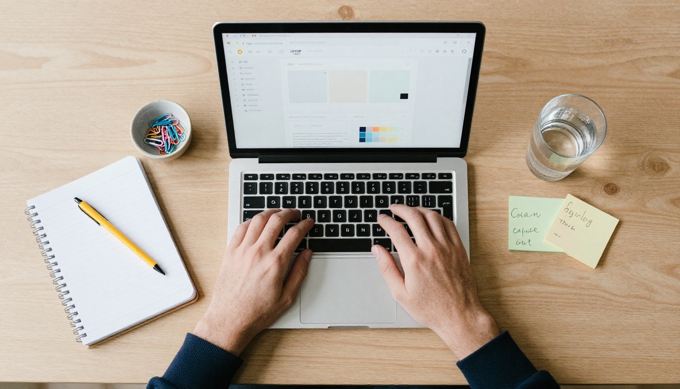 Small business owner comparing digital publishing options on laptop Small business owner comparing digital publishing options on laptop