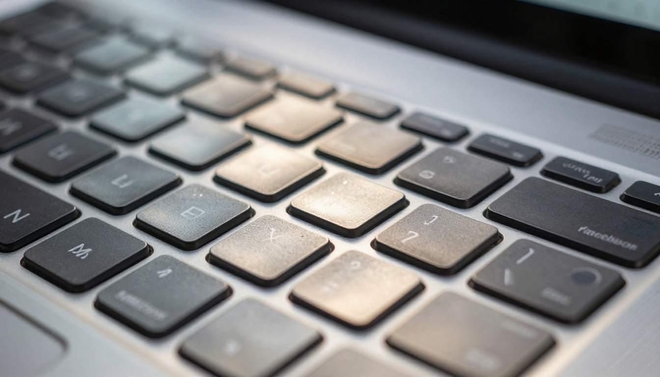Laptop keyboard close-up with Facebook notification on screen