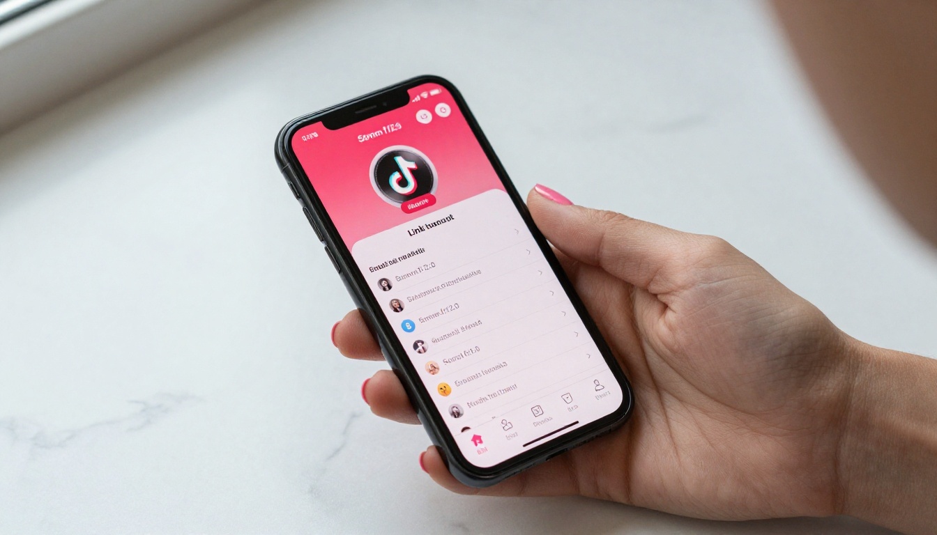 TikTok profile page on a smartphone held in hand TikTok profile page on a smartphone held in hand