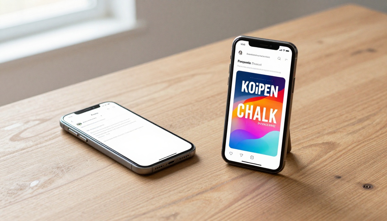 Two smartphones side by side on oak wood table showing X posts - left with plain URL only, right with full color image card