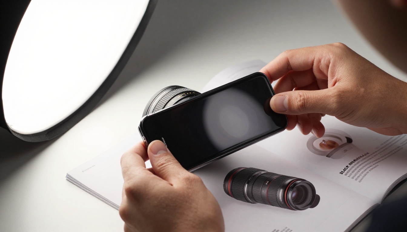 Professional product photographer arranging item for Black Friday catalog
