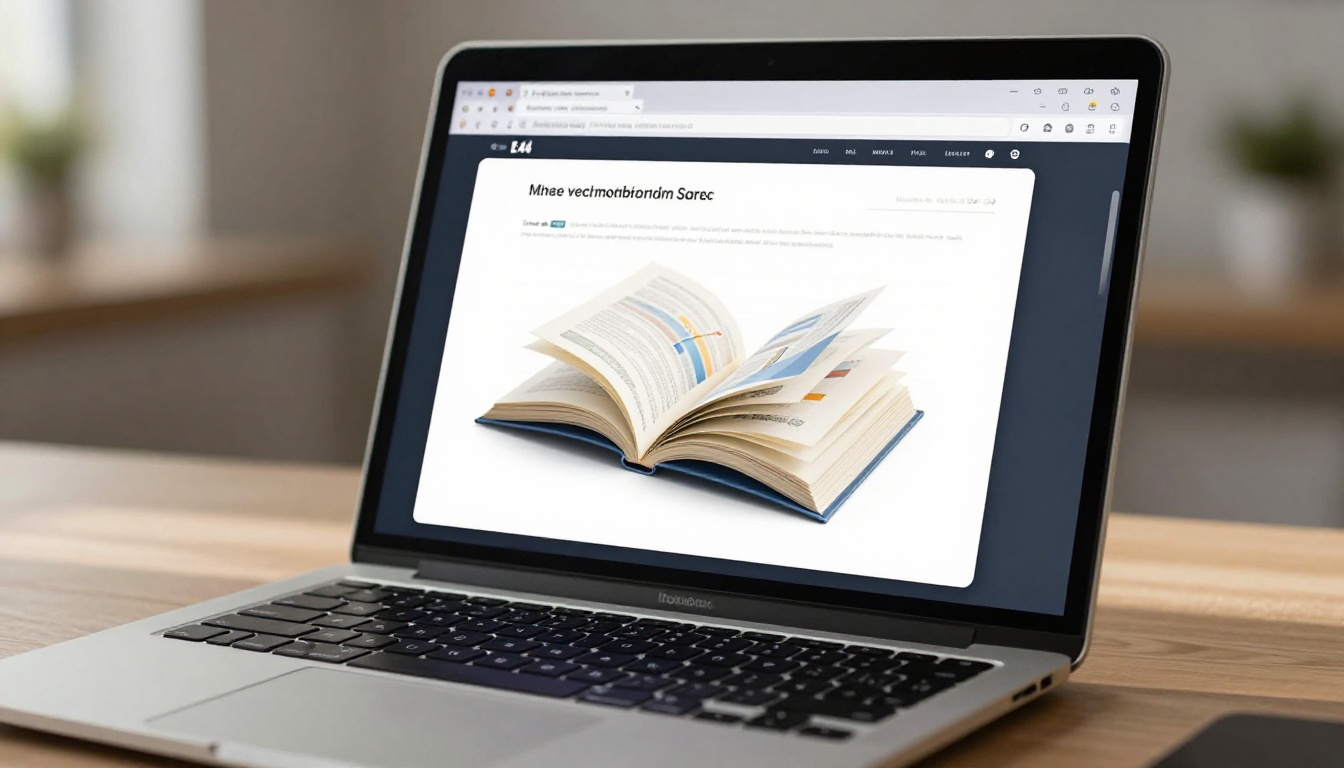 Interactive digital flipbook open on a MacBook Pro screen