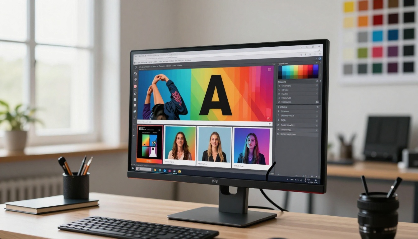 Professional color calibration tool against high-resolution monitor showing sharp flipbook pages