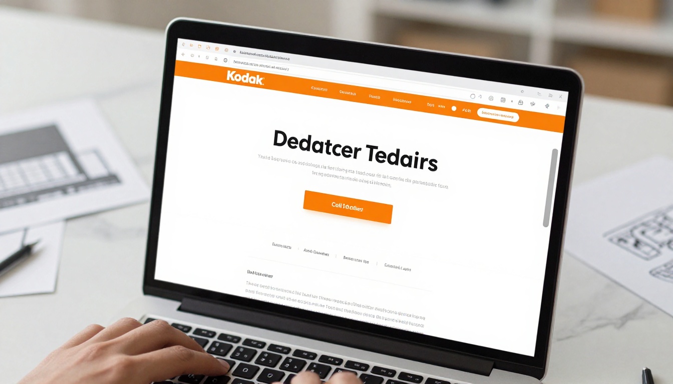 CTA placement on a website landing page viewed on a laptop from above