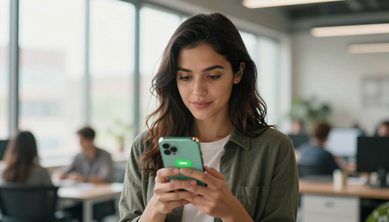 A woman holds a smartphone with her thumb hovering over a call-to-action button on a mobile page A woman holds a smartphone with her thumb hovering over a call-to-action button on a mobile page
