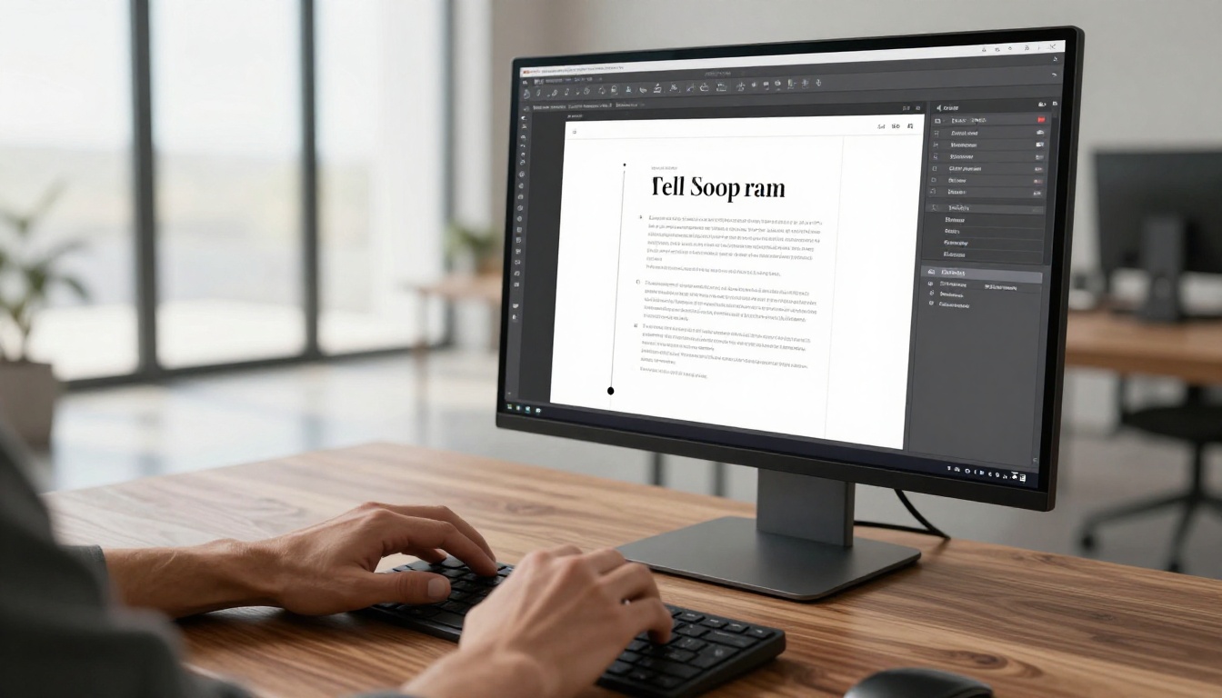 Designer's hands adjusting typography settings on a professional monitor