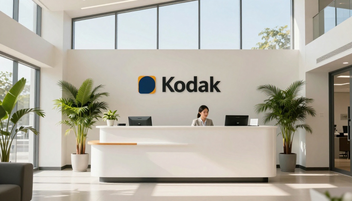 Modern staffing agency reception area with clean white desk, indoor plants, and tall windows flooding with natural light