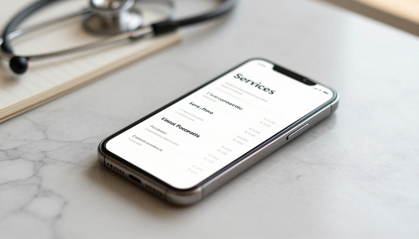 Smartphone on marble surface displaying chiropractic clinic flipbook page-turn Smartphone on marble surface displaying chiropractic clinic flipbook page-turn