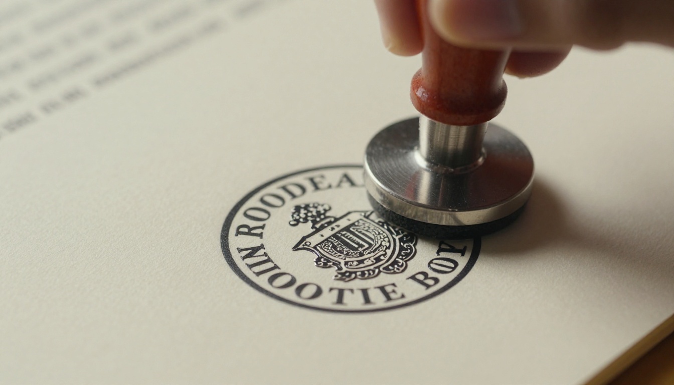 Close-up of official notary embossing seal pressed onto legal parchment Close-up of official notary embossing seal pressed onto legal parchment