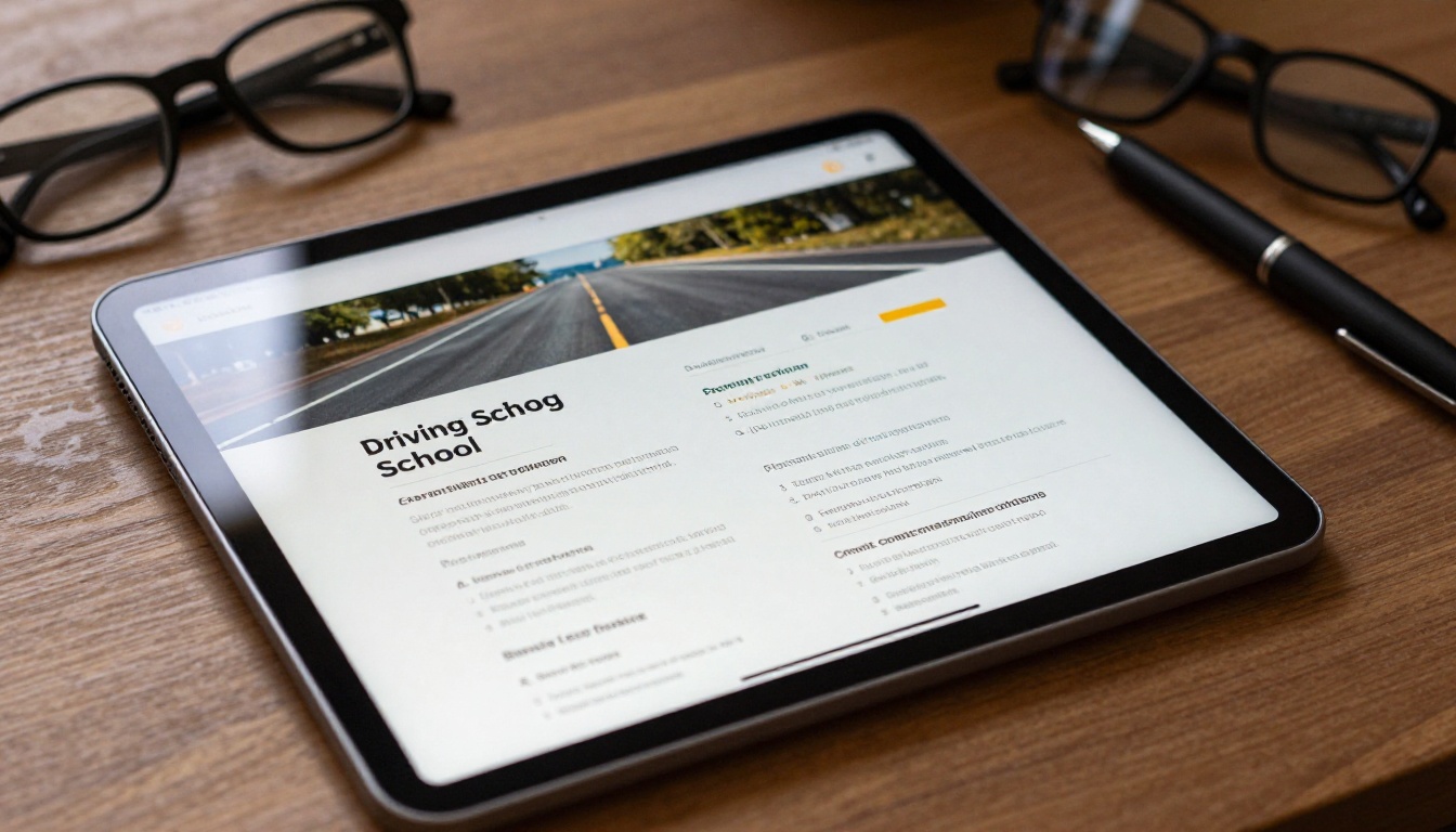 Digital enrollment brochure displayed on a tablet
