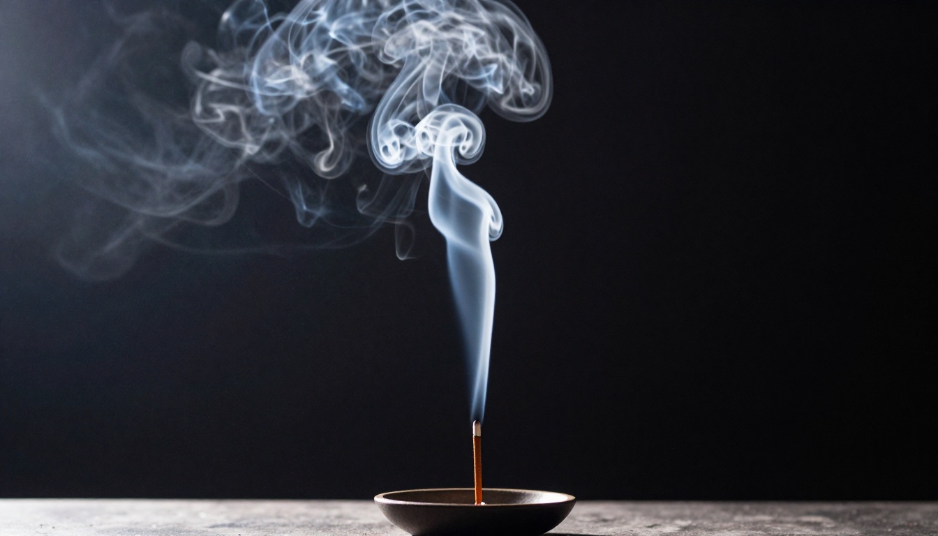 Incense smoke turbulence showing laminar to turbulent flow transition