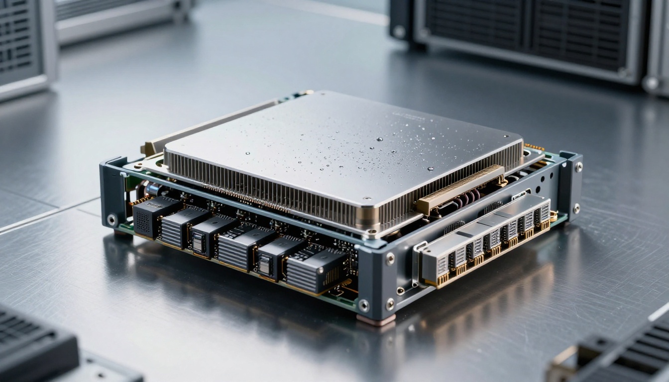 Huawei Ascend 910B AI accelerator mounted in open server chassis