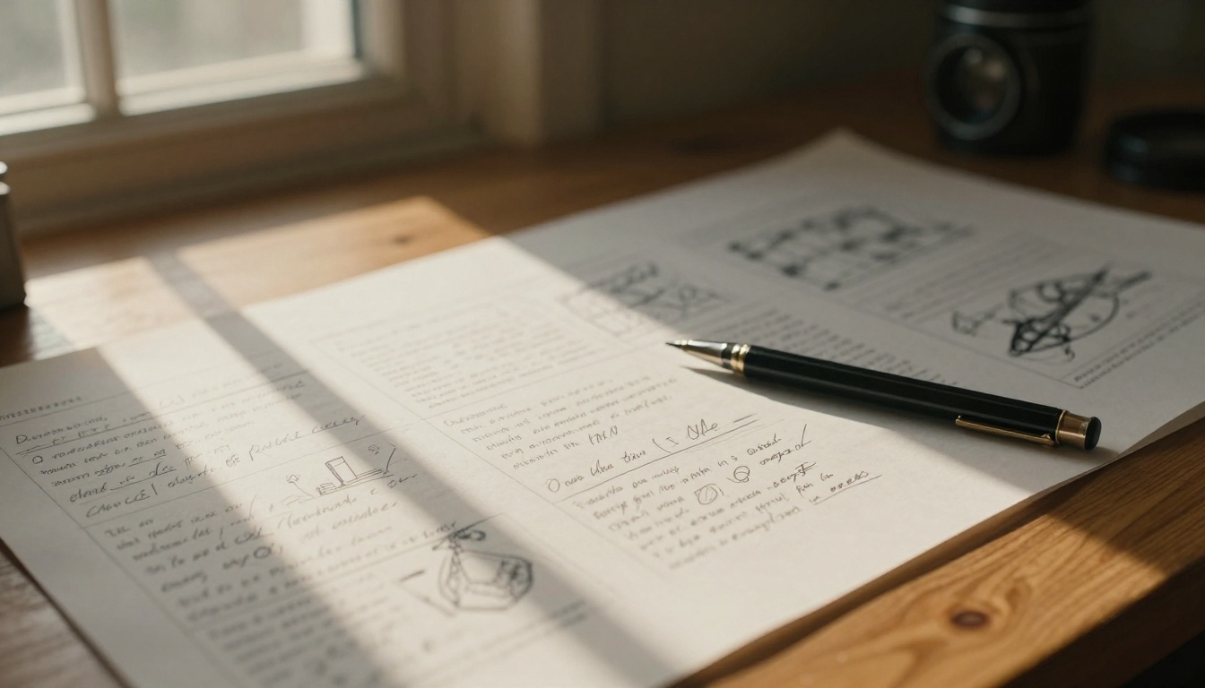 Film director's storyboard for scene planning