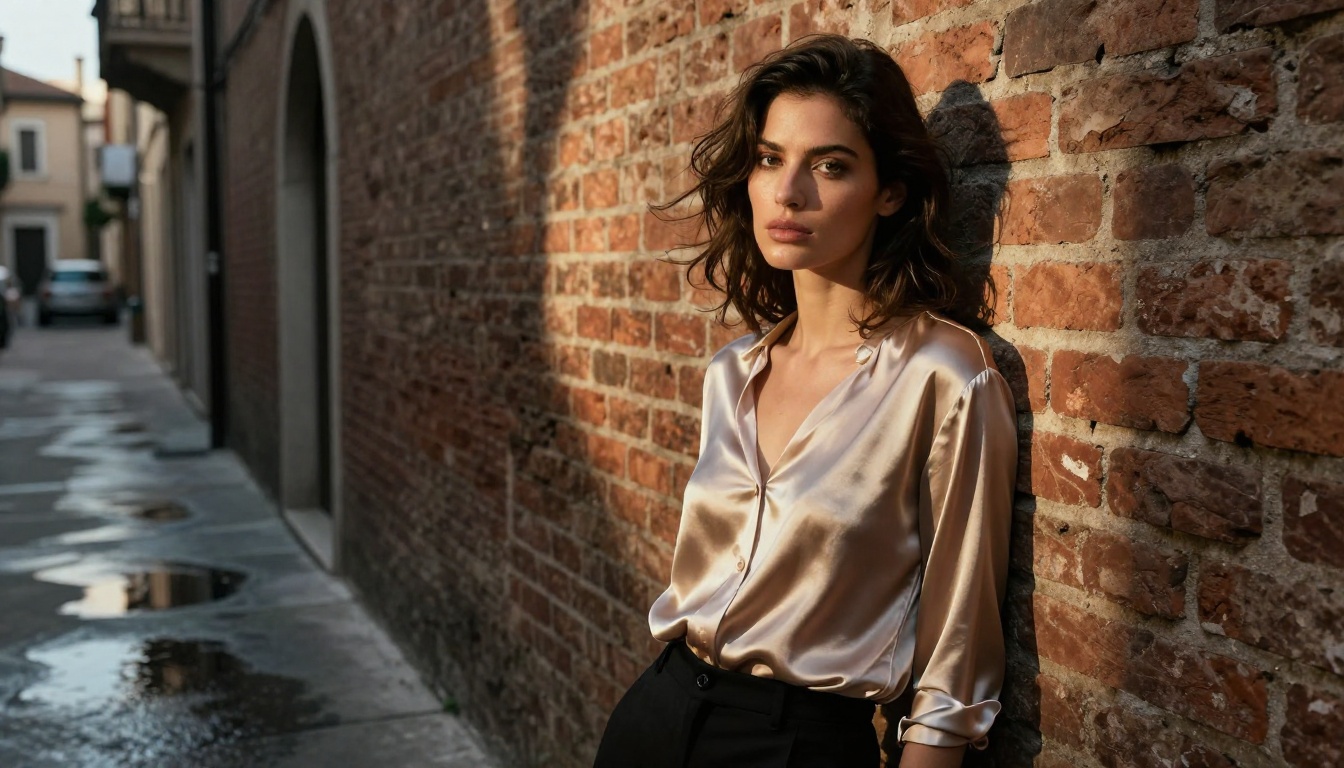 Fashion portrait alley side light Fashion portrait alley side light