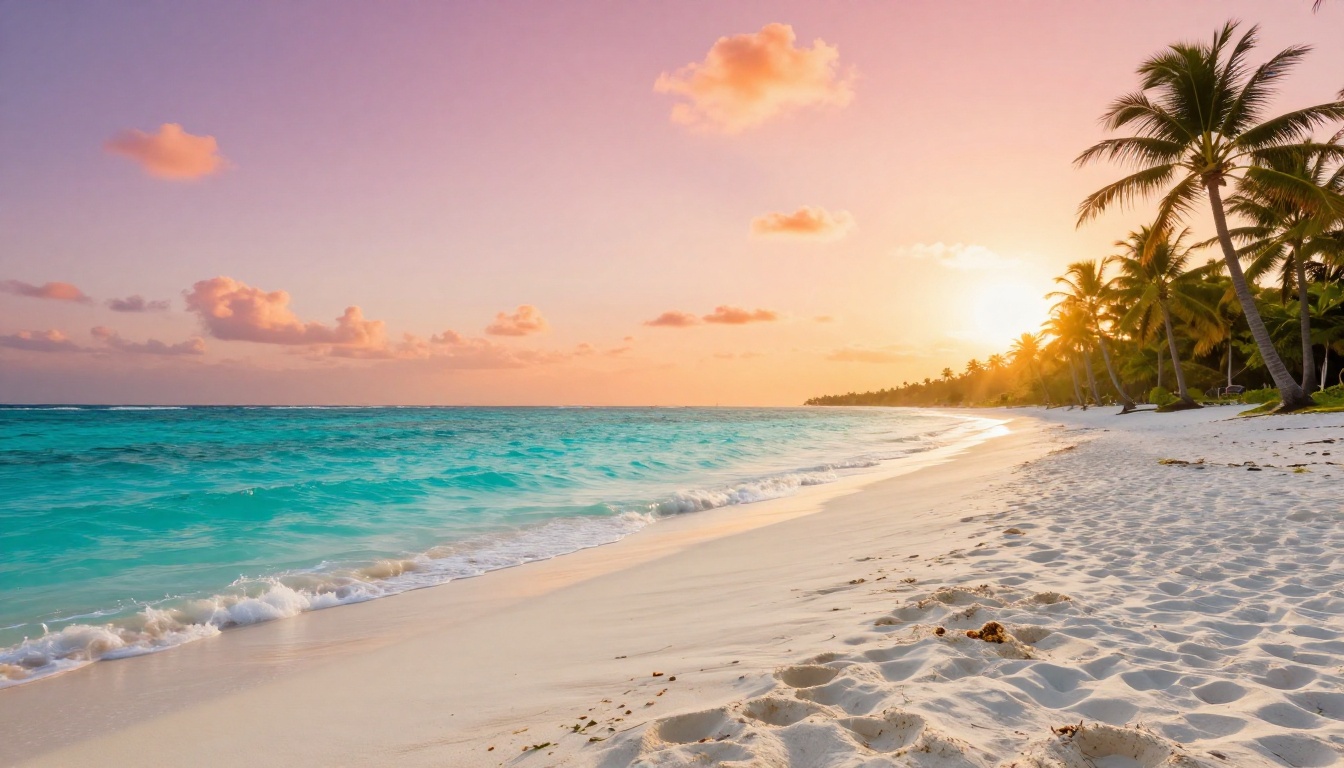 Example of a stunning tropical beach AI-generated image output Example of a stunning tropical beach AI-generated image output