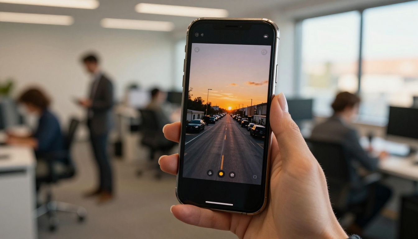 Smartphone displaying a TikTok-style vertical video feed Smartphone displaying a TikTok-style vertical video feed