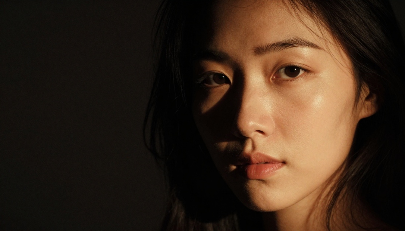 Dramatic low-key portrait for character lighting reference