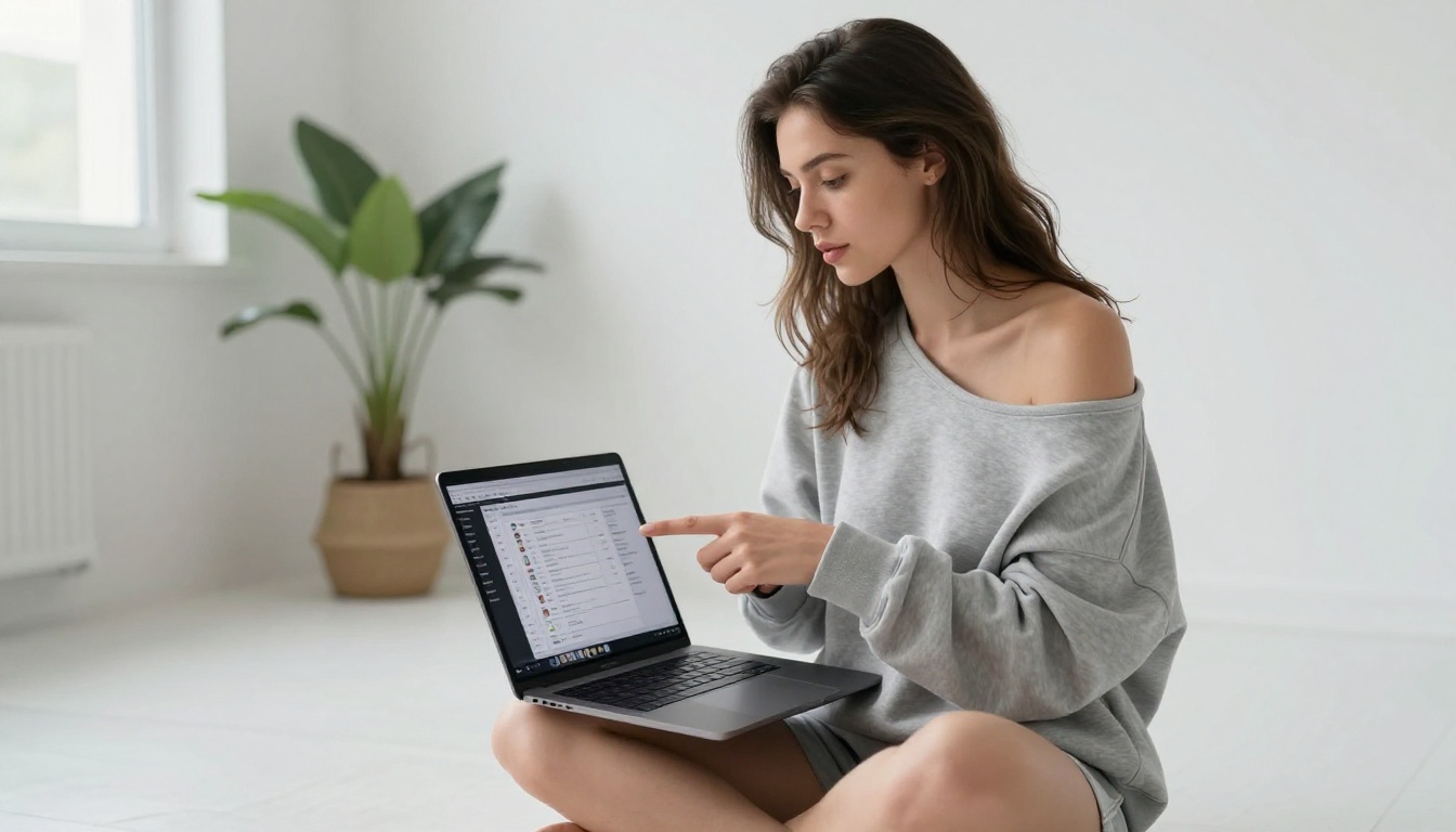 Woman Using PicassoIA Platform