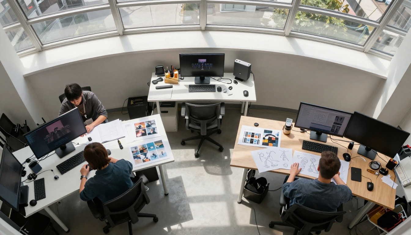 Creative teams working in parallel with different video production workflows Creative teams working in parallel with different video production workflows