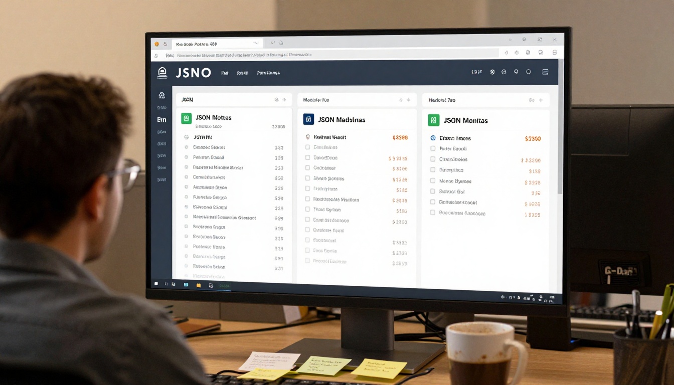 Content moderation analyst reviewing AI output dashboard on a large monitor