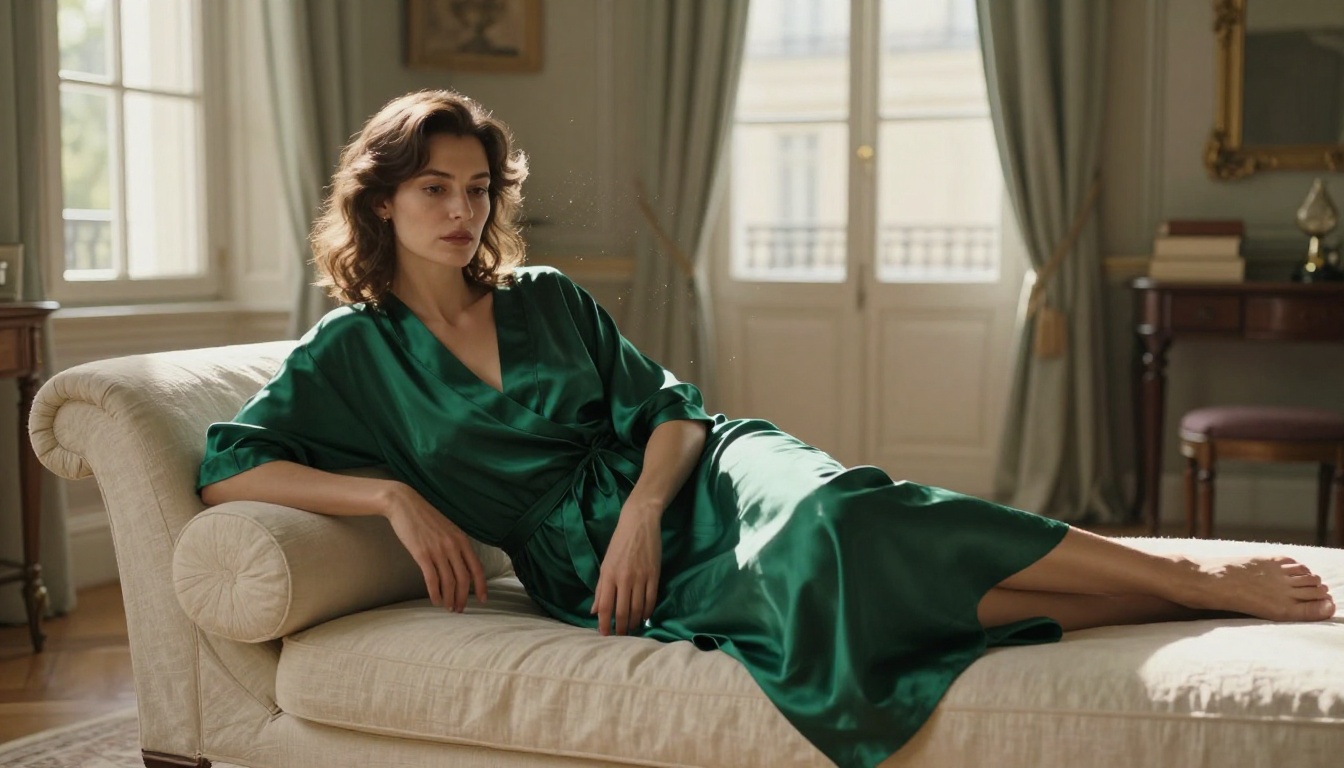Woman reclining in Parisian apartment, artistic AI glamour photography Woman reclining in Parisian apartment, artistic AI glamour photography