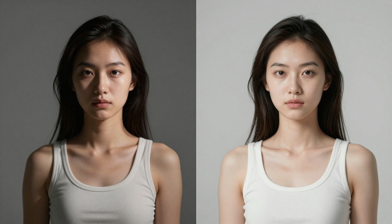 Side-by-side comparison of AI output quality under different lighting conditions, demonstrating the difference in rendering philosophy
