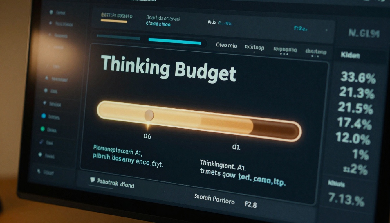 Token Budget Slider UI showing adjustable thinking controls on a dark-mode AI interface
