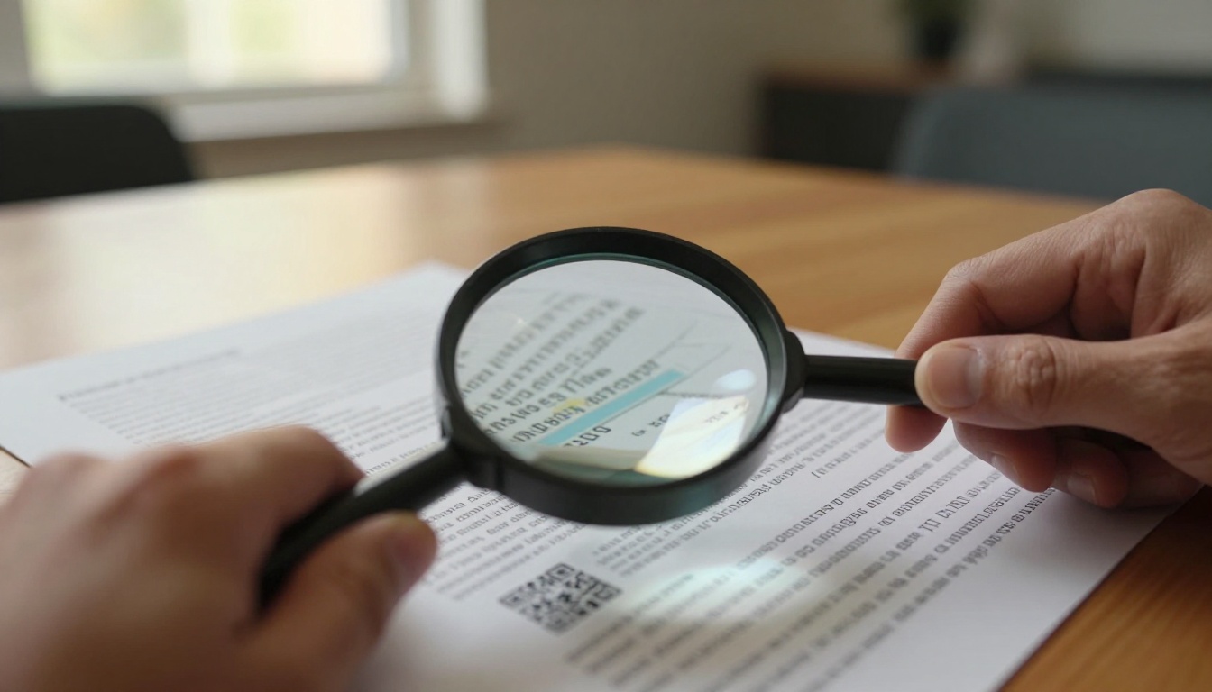 Provenance document verification workflow with magnifying glass over authentication stamps