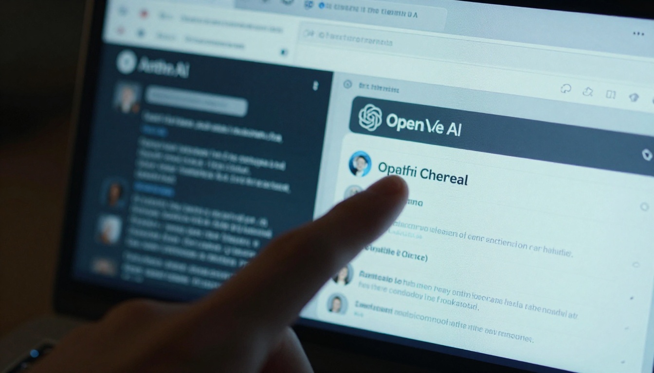 Laptop screen showing two AI chat interfaces side by side