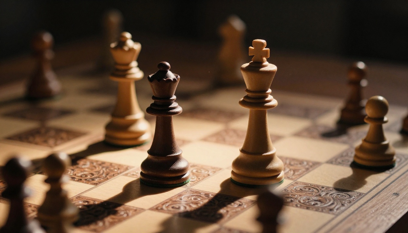 Chess pieces representing LLM model competition