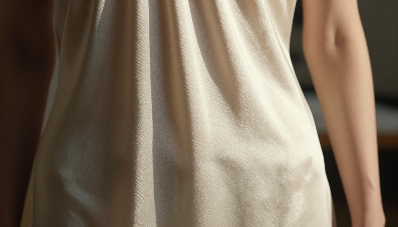 Silk fabric detail catching directional natural window light